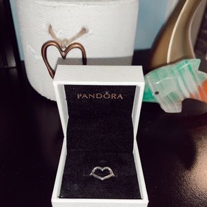 Silver Heart Pandora Ring